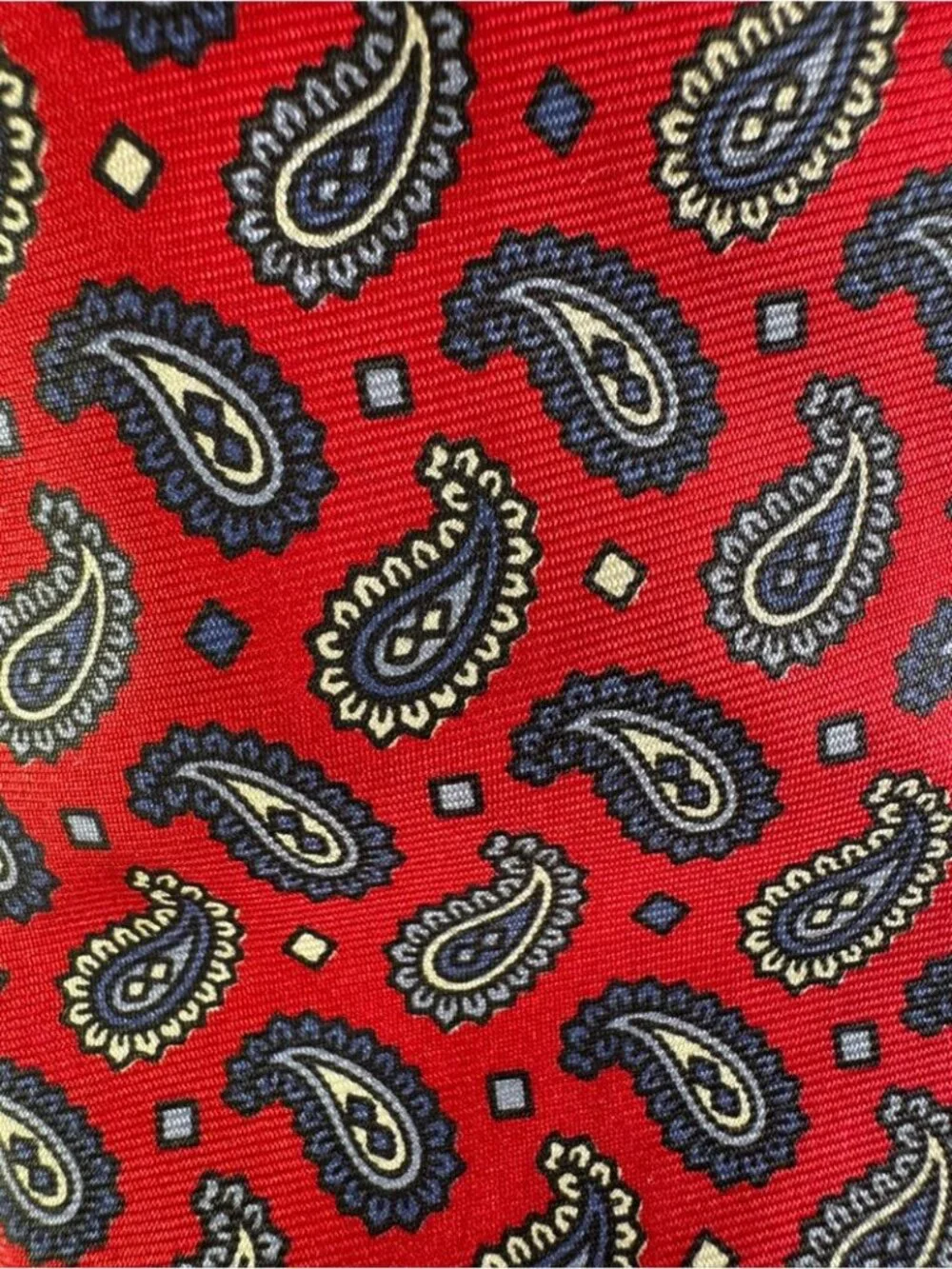 Leo Chevalier Red Paisley Silk Tie Classic Business Wedding Designer Necktie
